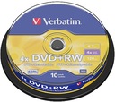 VERBATIM DVD+RW disky 4x 4,7GB 10 ks.