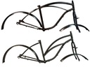 Oceľový rám bicykla + BLATNÍKY CRUISER SAND