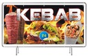 REKLAMA banner 3x1m - Kebab Fries Hamburger Sign