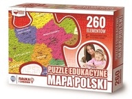 NÁUČNÝ HÁDANKA - MAPA POĽSKA - 260 EL 60x40cm puzzle deti mládež