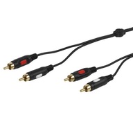 Kábel Kábel 2xRCA <> 2x RCA Cinch 1,5m Čierny 24K STEREO VIVANCO kvalita