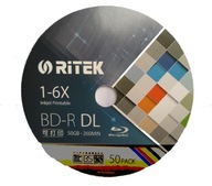 RITEK BD-R DL 50GB 1-6X pre tlač Taiwan 10ks