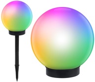 LED solárne záhradné svietidlo MILKY BALL 15cm RGB