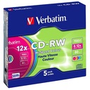 VERBATIM CD-RW, 700 MB, 12X, SLIM CASE, 5 KS