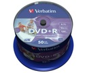 VERBATIM DVD+R 4,7GB FOTOTLAČITEĽNÁ torta 50 kusov