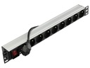 NEKU Power strip RACK 19'' 1U 9 gn vypínač