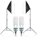 Balenie 2x lampa SOFTBOX 50x70cm 2x statív 125W