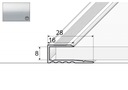 Hliníková ukončovacia lišta A63, 180cm STRIEBORNÁ