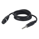 XLR kábel 3-pin samica - veľký jack 6,3mm, 6m