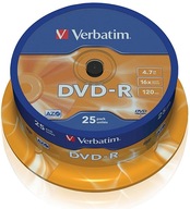 VERBATIM DVD-R 4,7 GB 16x AZO Wwa 25 ks Spoľahlivý