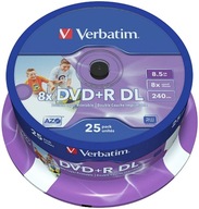 DVD+R DL Verbatim 8,5 GB x8 c25 Potlač