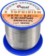 CÍNOVÁ PÁJKA SPÁJKA FLUX 0,7mm 250g CYNEL