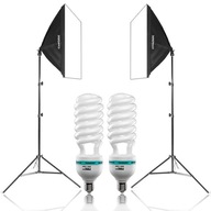 Sada 2x lampa SOFTBOX 50x70cm, 2x statív 125W