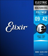 Struny pre elektrickú gitaru Elixir POLYWEB 9-42