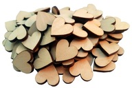 Drevené srdcia 9 cm 50 kcs DeCoupage Heart, Decor