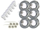 SET 6xLED GU10 4W halogénová CHROMOVÁ KRUHOVÁ LAMPA