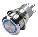 Vypínač Podsvietené bistabilné tlačidlo ON/OFF 12v 5A/230v 19mm 2NO 2NC