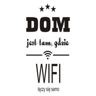 Nápis na stene - Home is where WIFI ... 224