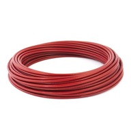 Oceľové lano v lane Lagging PVC povlak červený 1/2mm 1x7 50mb