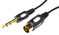 Kábel DIN zástrčka 5pin 5p - veľká stereo zástrčka Jack 6.3 1,5m (4510)