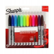 Permanentné fixky Sharpie Fine, 12 farieb