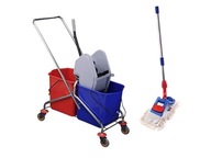 CHROM SET upratovací vozík 2x20l + mop 43CM