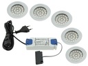 Sada 5x ROUND LED 1,8W 12V stropné svietidlo + zdroj