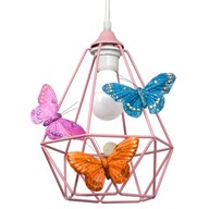 Závesná lampa BUTTERFLY pre dievčatá, 1 ks ružová