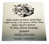 Plaketa 8x8 cm na nalepenie Krst GRAVÍROVANIE