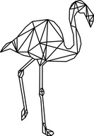 GEOMETRICKÁ NÁLEPKA NA STENU FLAMINGO 70 cm