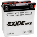 EXIDE BATÉRIA 12N9-3B 12V 9AH 90A