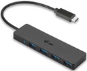 Hub tenký 4 porty USB 3.0 pre pripojenie USB A/USB C