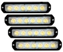 4x VÝSTRAŽNÉ LAMPY 6 LED STROBESKOPY 12/24V CE