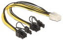 PCIex 6PIN 2x 8PIN 6+2 napájací adaptér 30cm