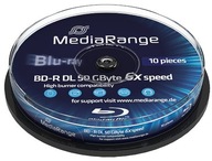 MediaRange BD-R DL 50 GB záznam 6x Cake Box 10 WaWa