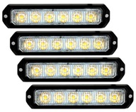 4x VÝSTRAŽNÉ LAMPY 6 LED STROBESKOPY 12/24V CE