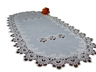 Guipure Table Runner 60x120 White Polyester Glb