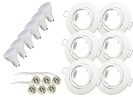 SET 6xLED GU10 4W okrúhle halogénové svietidlo