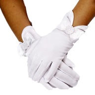 rukavičky na prijímanie, biele dievčenské rukavičky