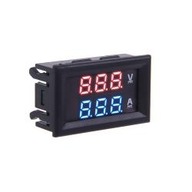 Voltmeter ampérmeter LED panel červený / modrý 50A