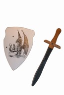 Sada mečov rytiersky štít 49 cm (drak)