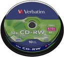 VERBATIM CD-RW DISK 700 MB Prepisovateľný 10 ks