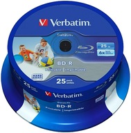 Verbatim BD-R Blu-Ray 25 GB pre Cake10 Tlač bez LTH