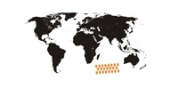 Samolepky na stenu 200 cm MAPA SVETA matná samolepka