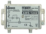 DVB-T ANTÉNNY ZOSILŇOVAČ AWS-1242 AMS + F ZÁSTRČKA