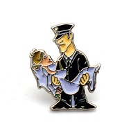 Svadobný PINS FIREMAN'S WEDDING, elegantný odznak PINS