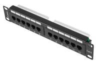 PATCH PANEL 12x 10'' 1U CAT.6 UTP čierny LANBERG