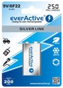 1 ks everActive 6F22 9V 250mAh R2U batéria!