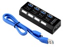 HUB USB 3.0 SPLITTER 4 USB porty s prepínačmi