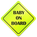 NÁLEPKA DO AUT BABY ON BOARD REFLECTIVE NEON